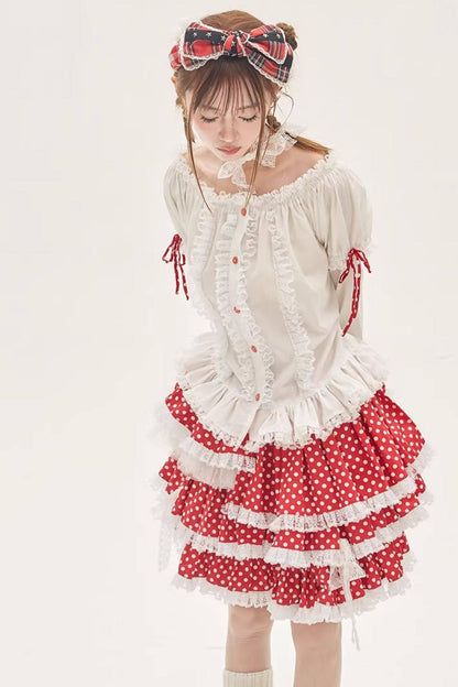 Red Polka Dot Cake Skirt