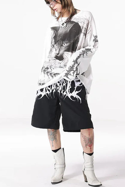 Loose Long-Sleeved Cat Top