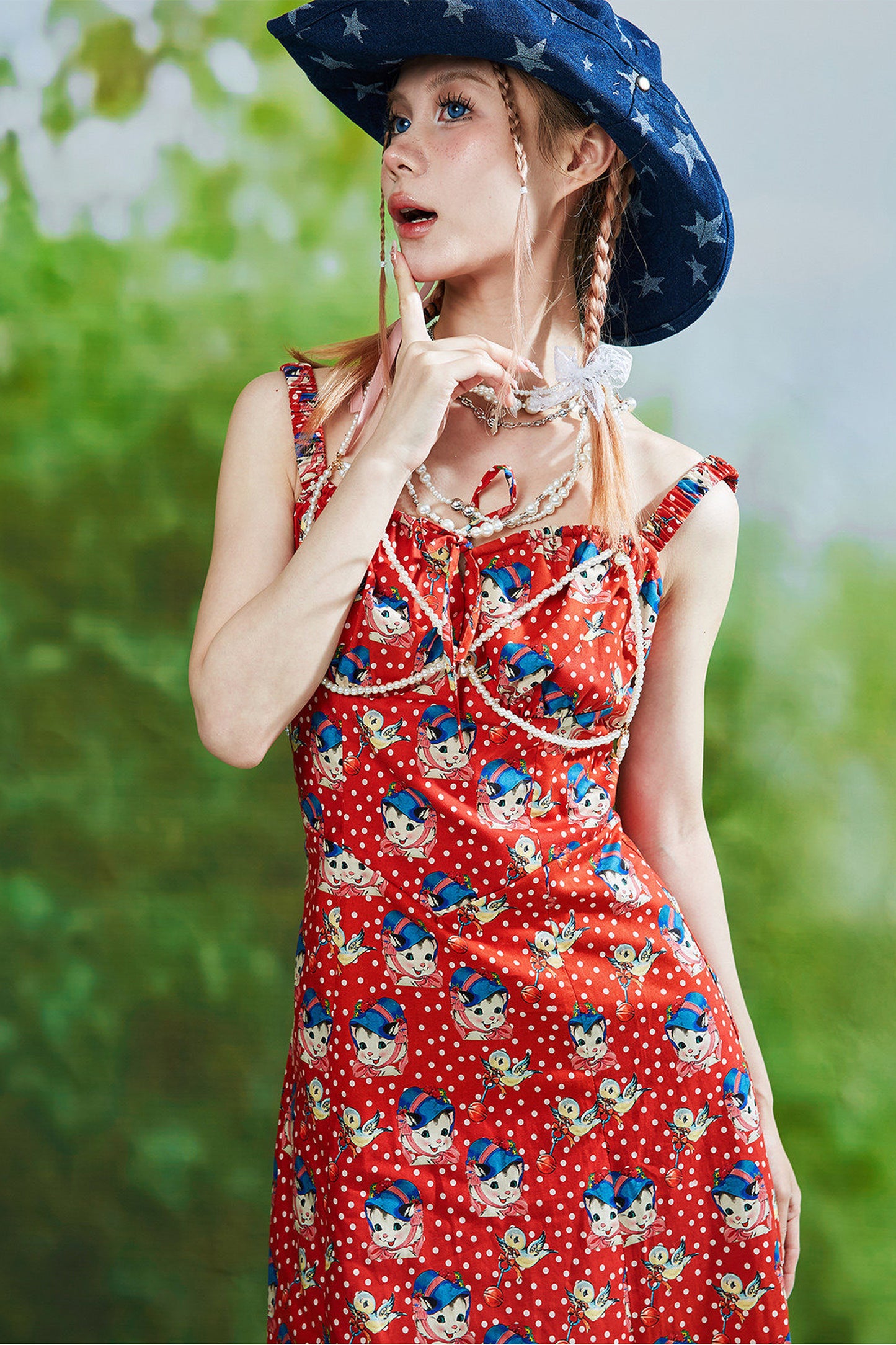 Showa Retro Red Long Dress