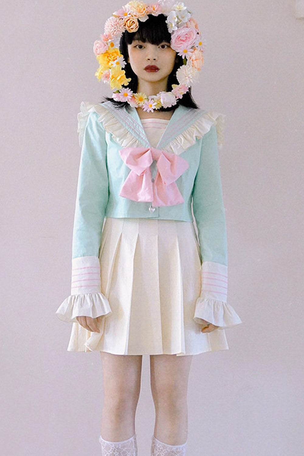 Cream Sailor Collar Jacket