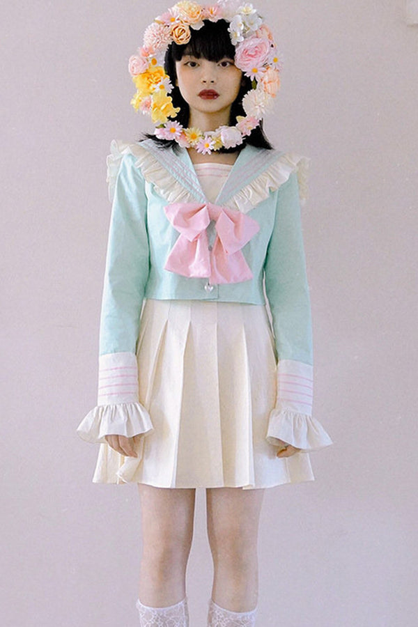 Cream Sailor Collar Jacket