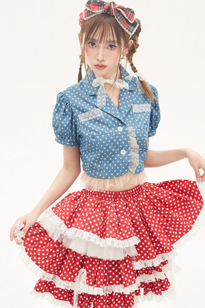 Red Polka Dot Cake Skirt