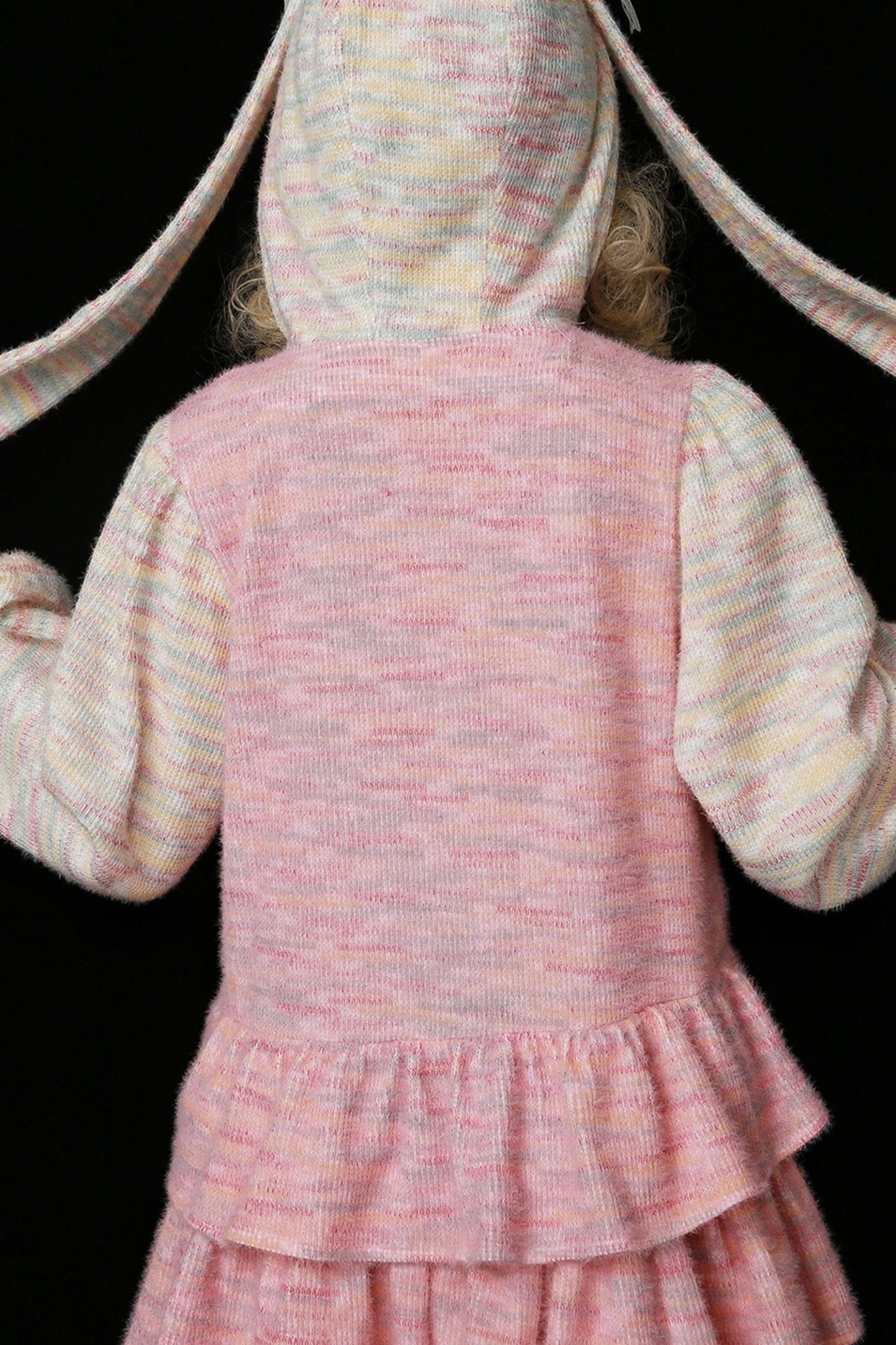 Pinkes Hasenohren-Stufenkleid