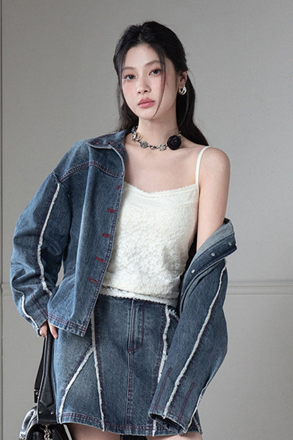 Knitted Lace Shadow Floral Camisole