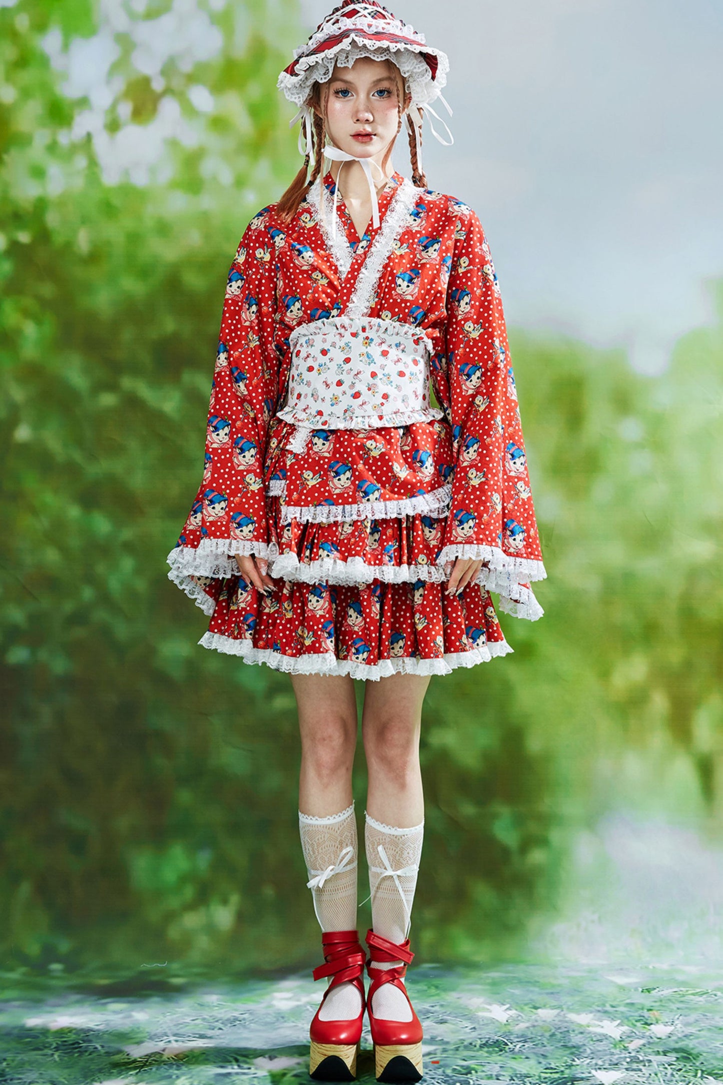 Showa Retro Childlike Kimono Top