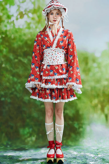 Showa Retro Childlike Kimono Top