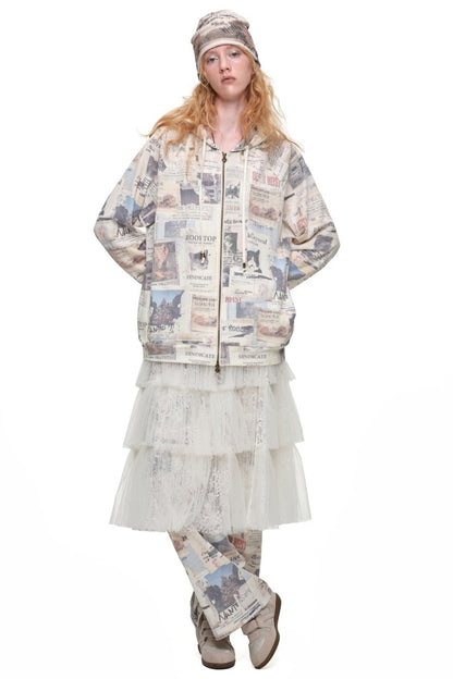 Lace Mid-Length Puffy Cake Skirt