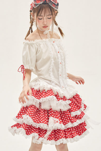 Red Polka Dot Cake Skirt