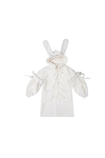 Bunny Ear Fluffy Bow Coat