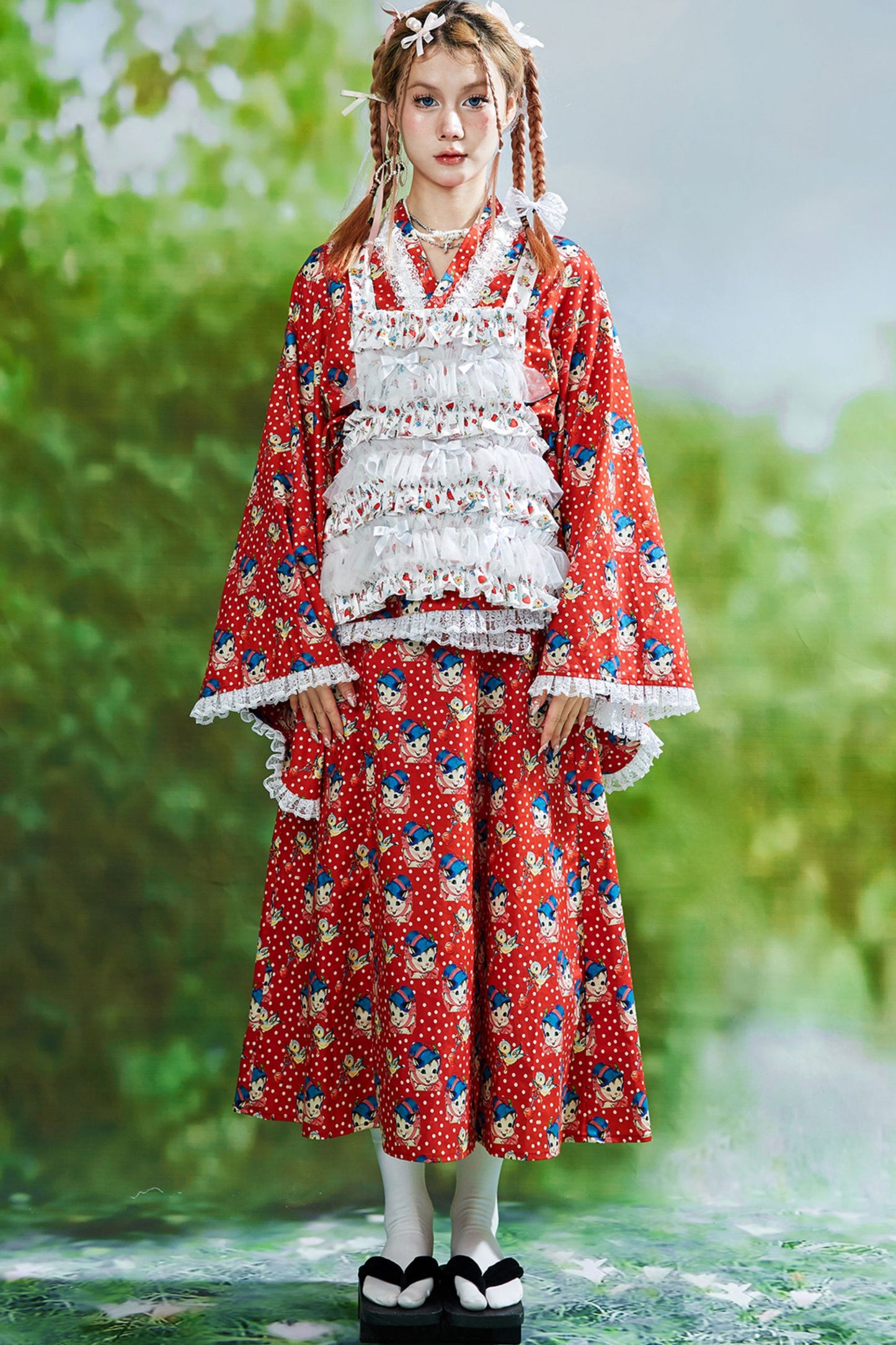 Showa Retro Childlike Kimono Top