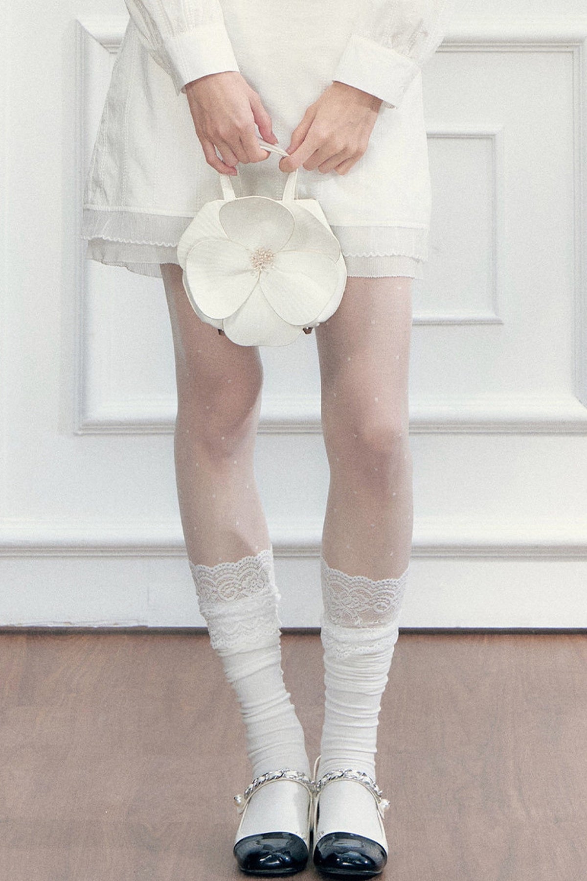 Long Sleeve Jacquard Shirt Skirt Set-Up