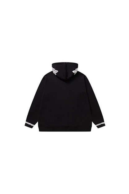 Gothic Lace Trim Cross Bow Sweatshirt