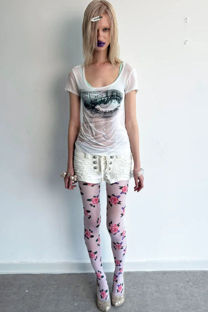 Illusion Print Slimming Top