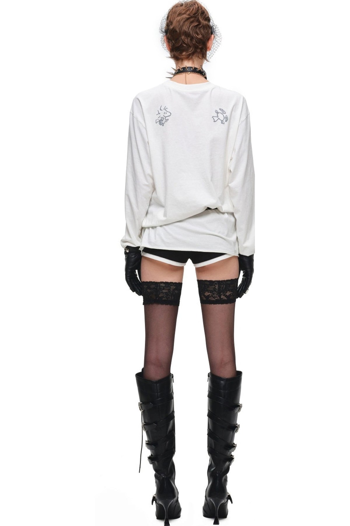 Low-Waist Layered-Look Woolen Shorts