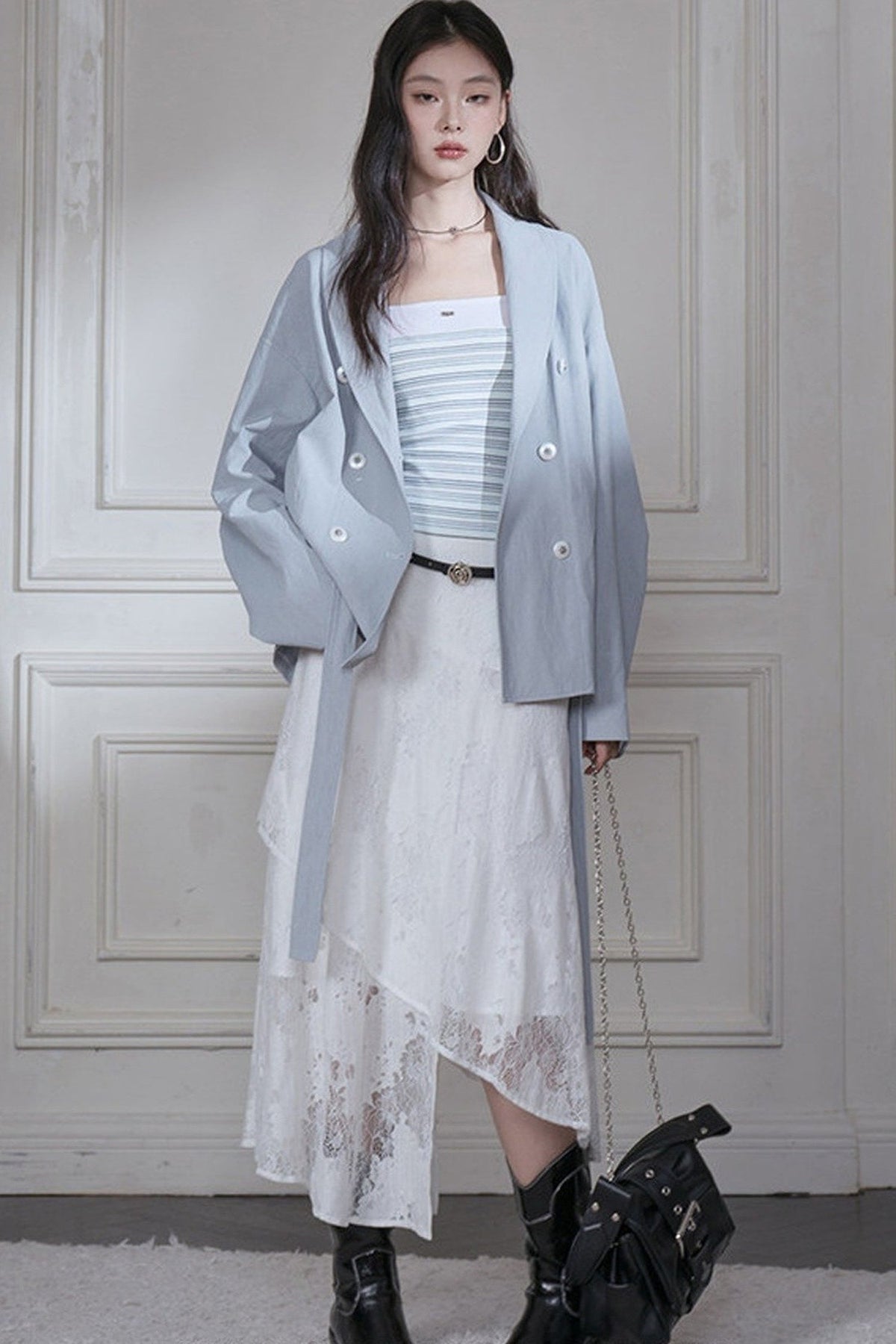 Asymmetrical Hem Floral Skirt