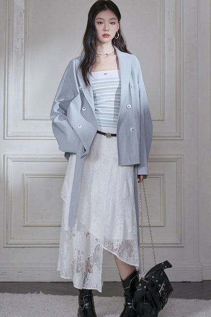 Asymmetrical Hem Floral Skirt