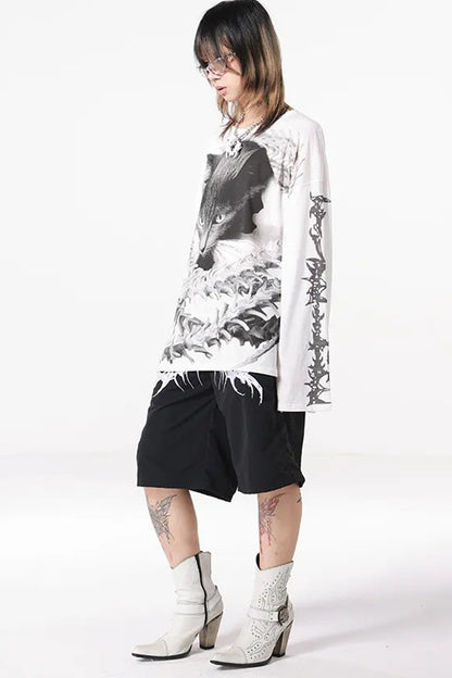 Loose Long-Sleeved Cat Top