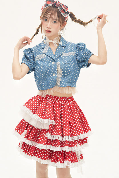 Red Polka Dot Cake Skirt