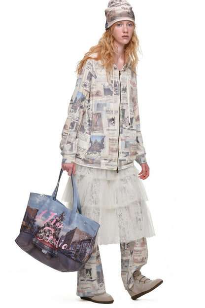 Lace Mid-Length Puffy Cake Skirt