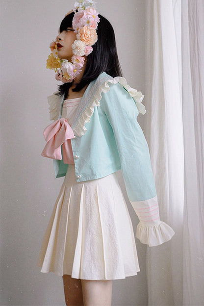 Cream Sailor Collar Jacket
