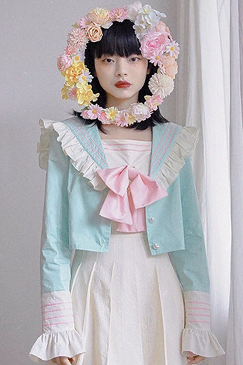 Cream Sailor Collar Jacket