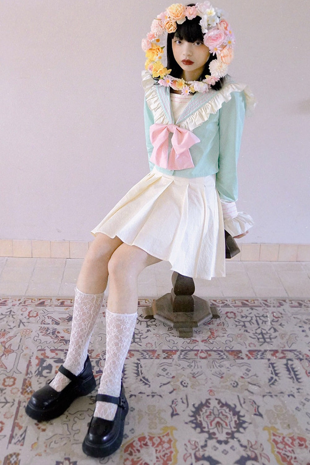 Cream Sailor Collar Jacket