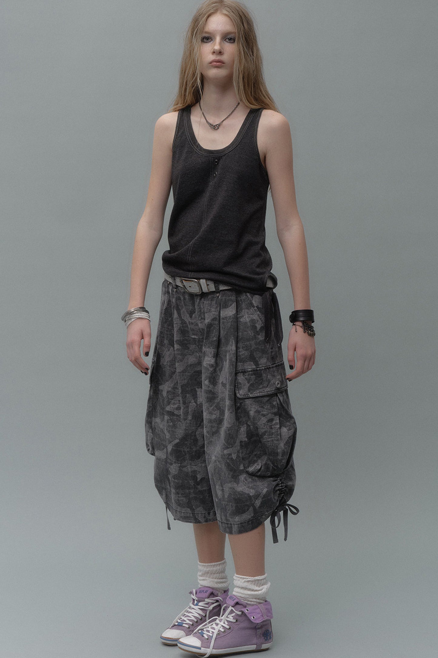 Lace-Up Contrast Punk Vest