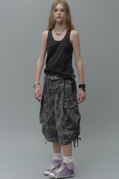 Lace-Up Contrast Punk Vest