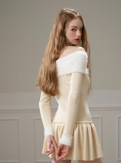 Ballet sweet mink knit dress