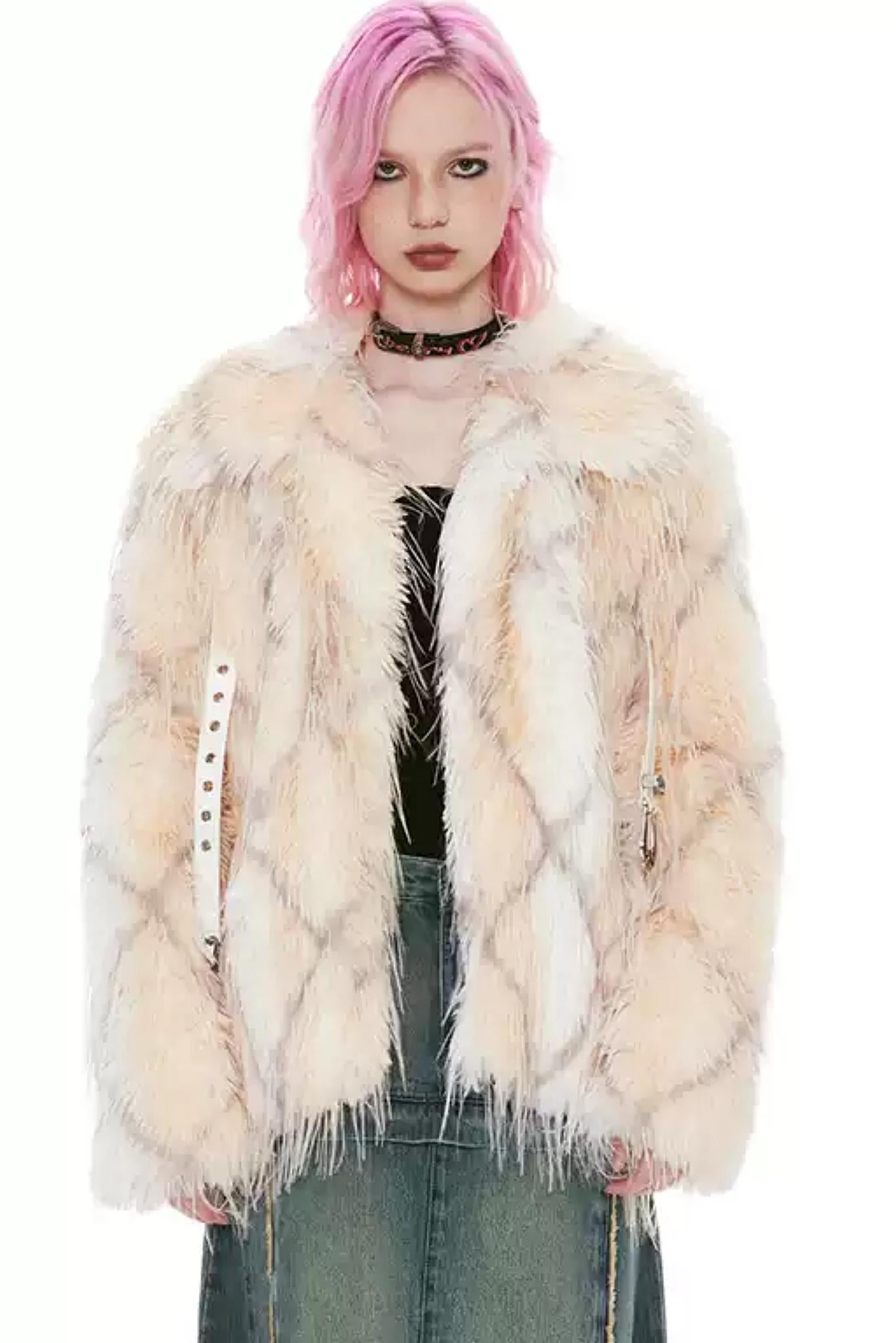 Long-Haired Eco-Friendly Fur Coat