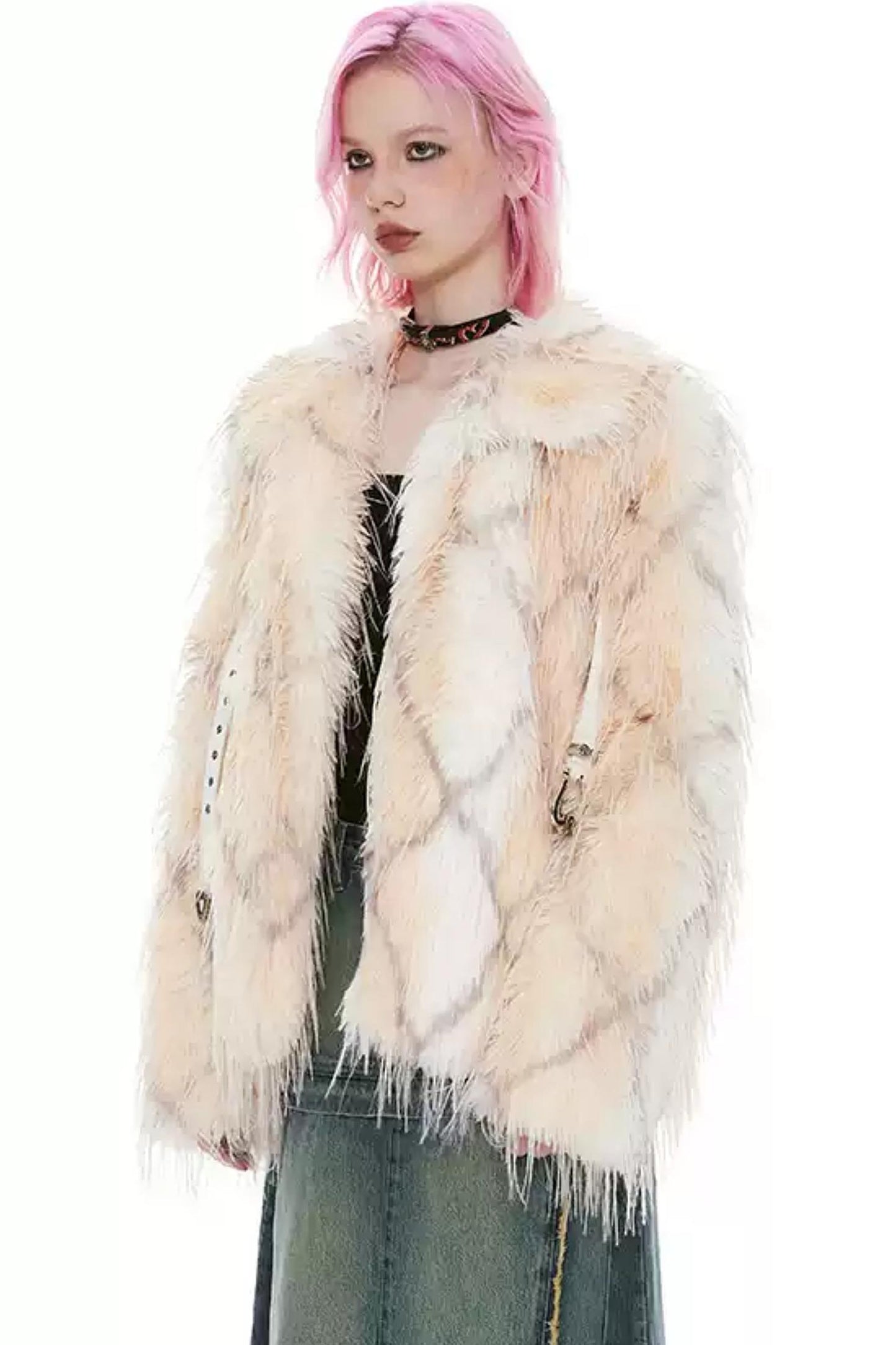 Long-Haired Eco-Friendly Fur Coat