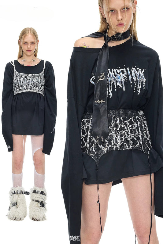 Thorn Punk Lace Tube Top