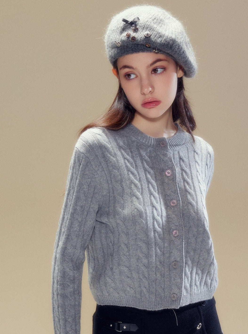 Wool knitted beret hats