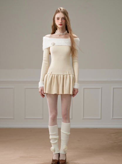 Ballet sweet mink knit dress