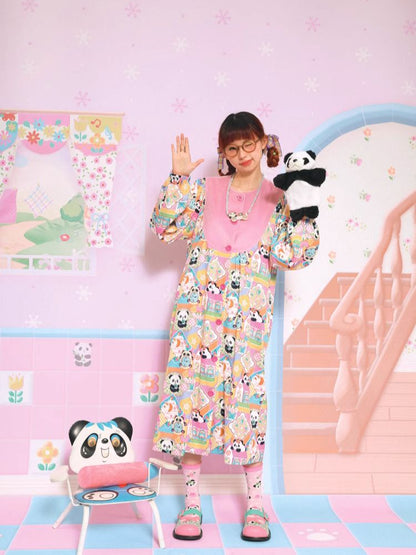 Panda print loose dress