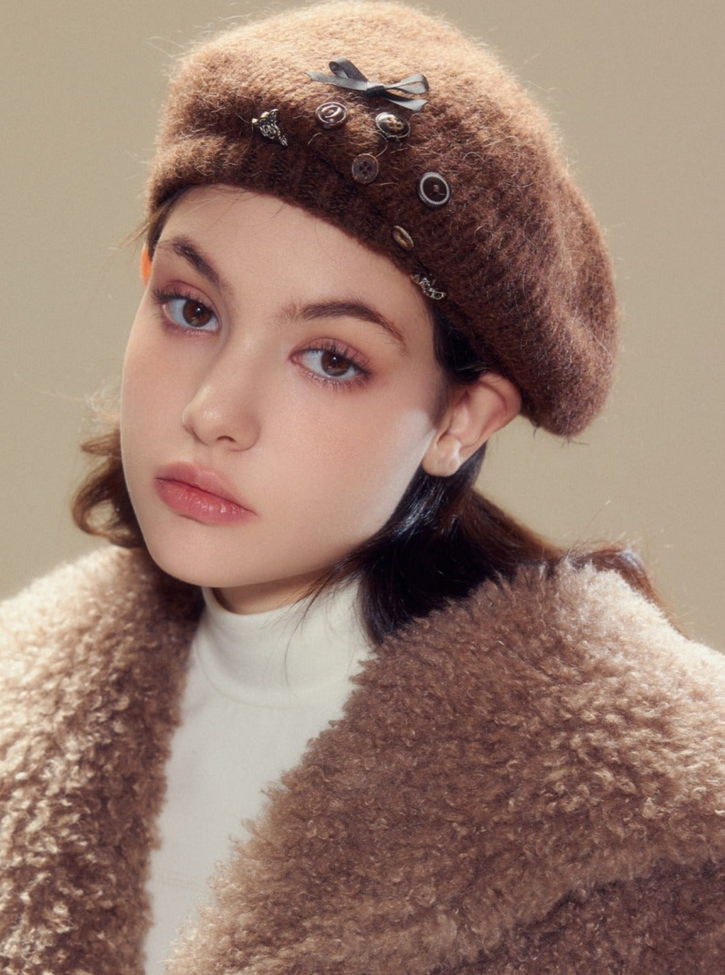 Wool knitted beret hats