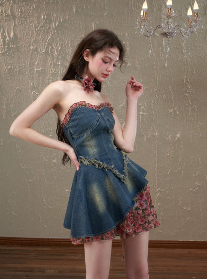 waist denim dress