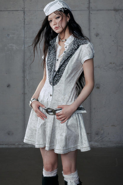 Vintage Patchwork Shirt Dress