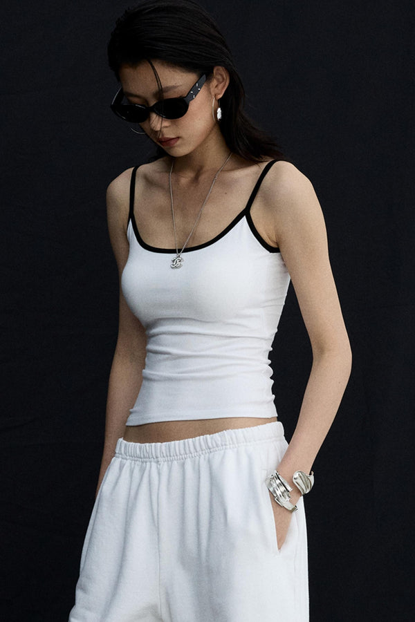 Solid Color U-Tie Slim Camisole