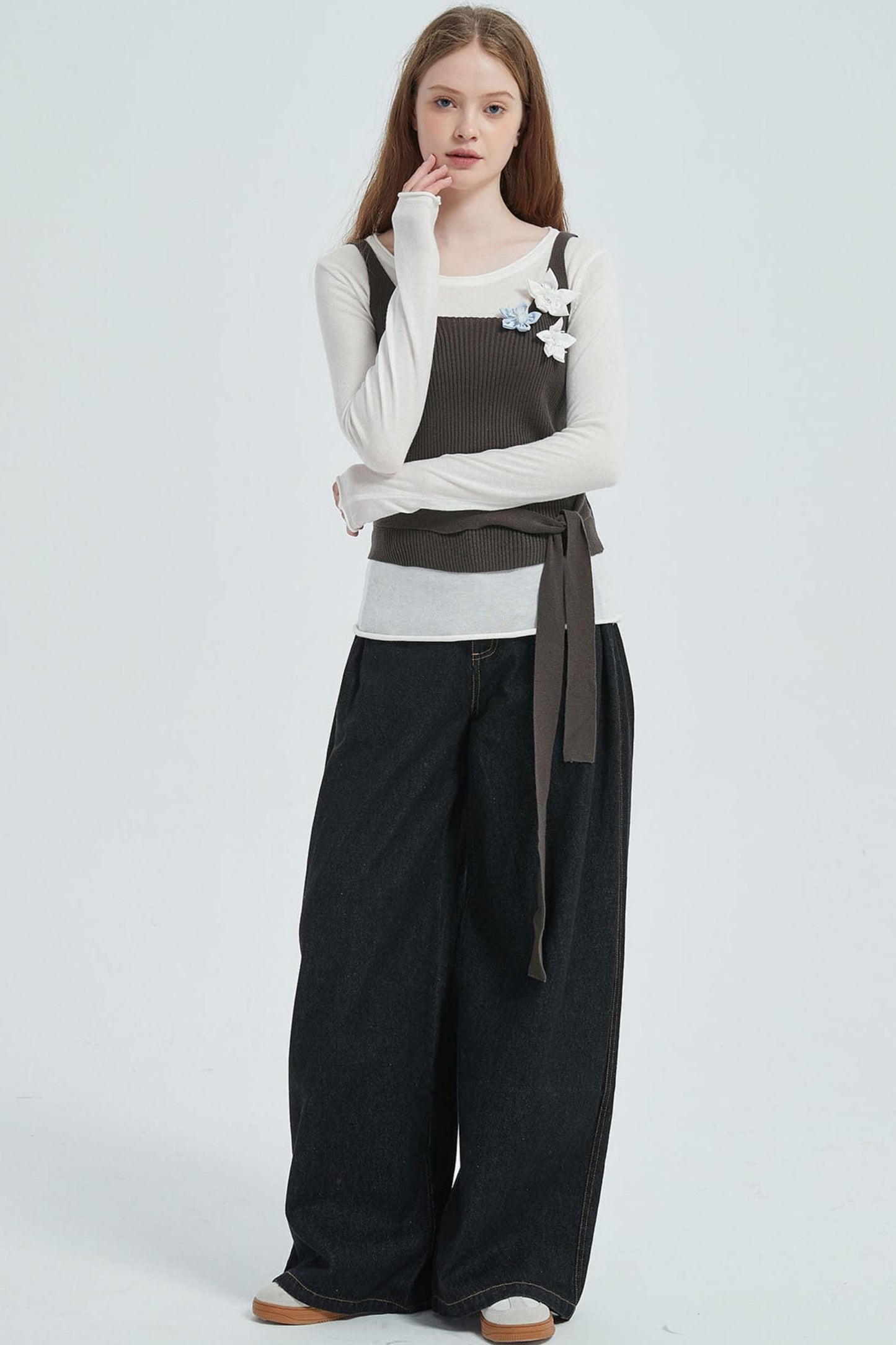 Autumn Floral Knitted Vest