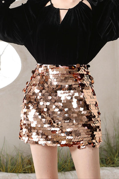 Sequin Street Fashion Short Skirt