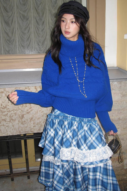 Vintage Blue Turtleneck Sweater