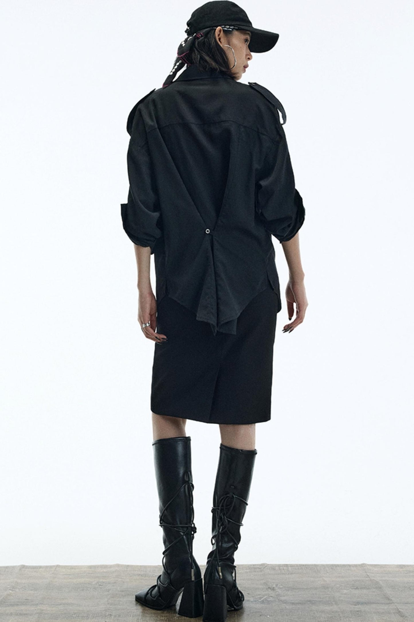 Vintage Black Lapel Shirt