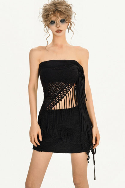 Cool Design Black Tassel Top