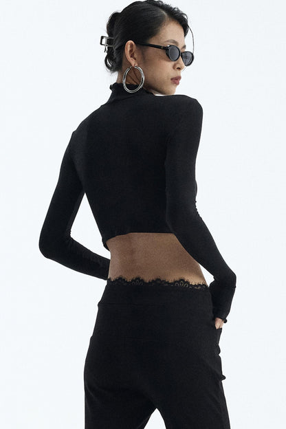 Black Turtleneck Top