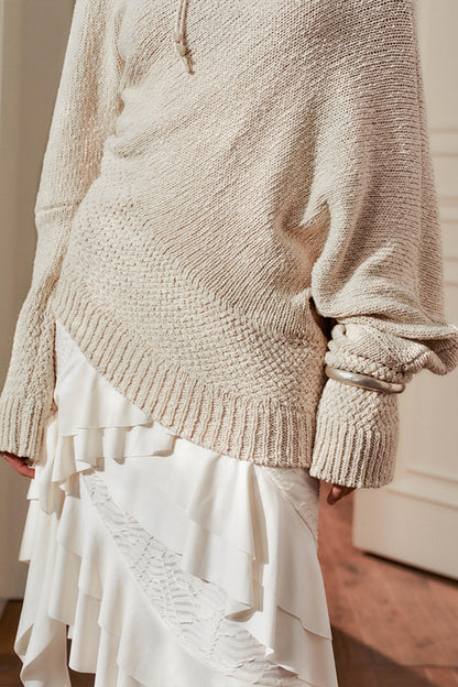 Cotton Knit Halter neck Off-Shoulder Sweater