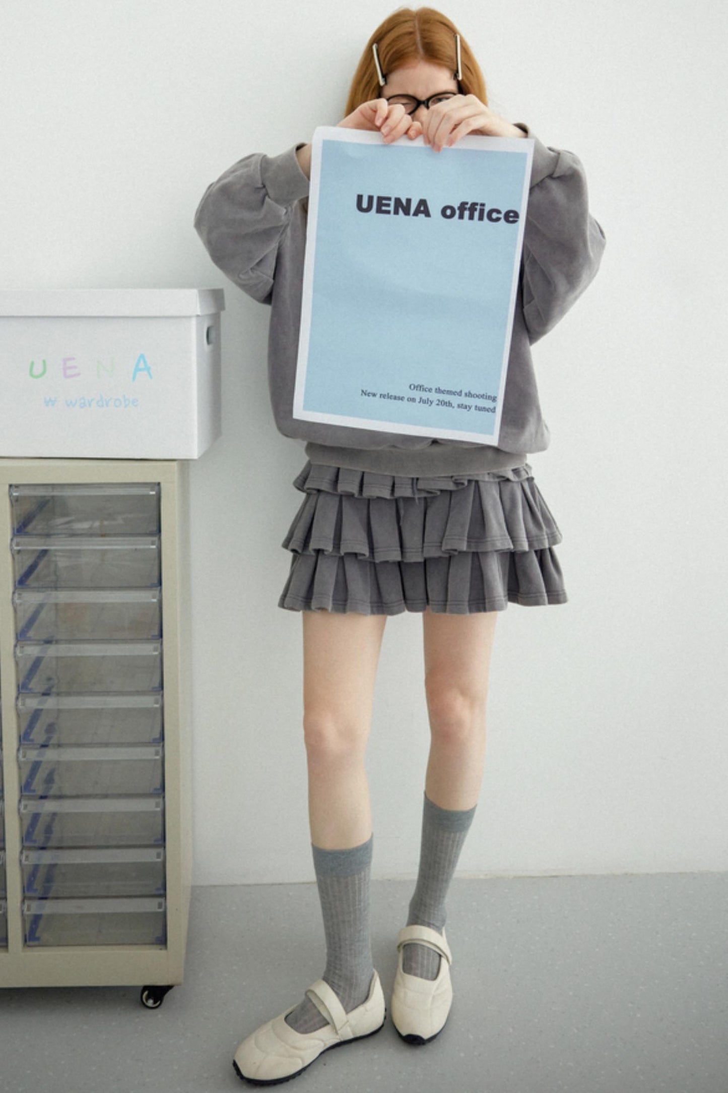 Gray Halter Sweatshirt Skirt Set-Up