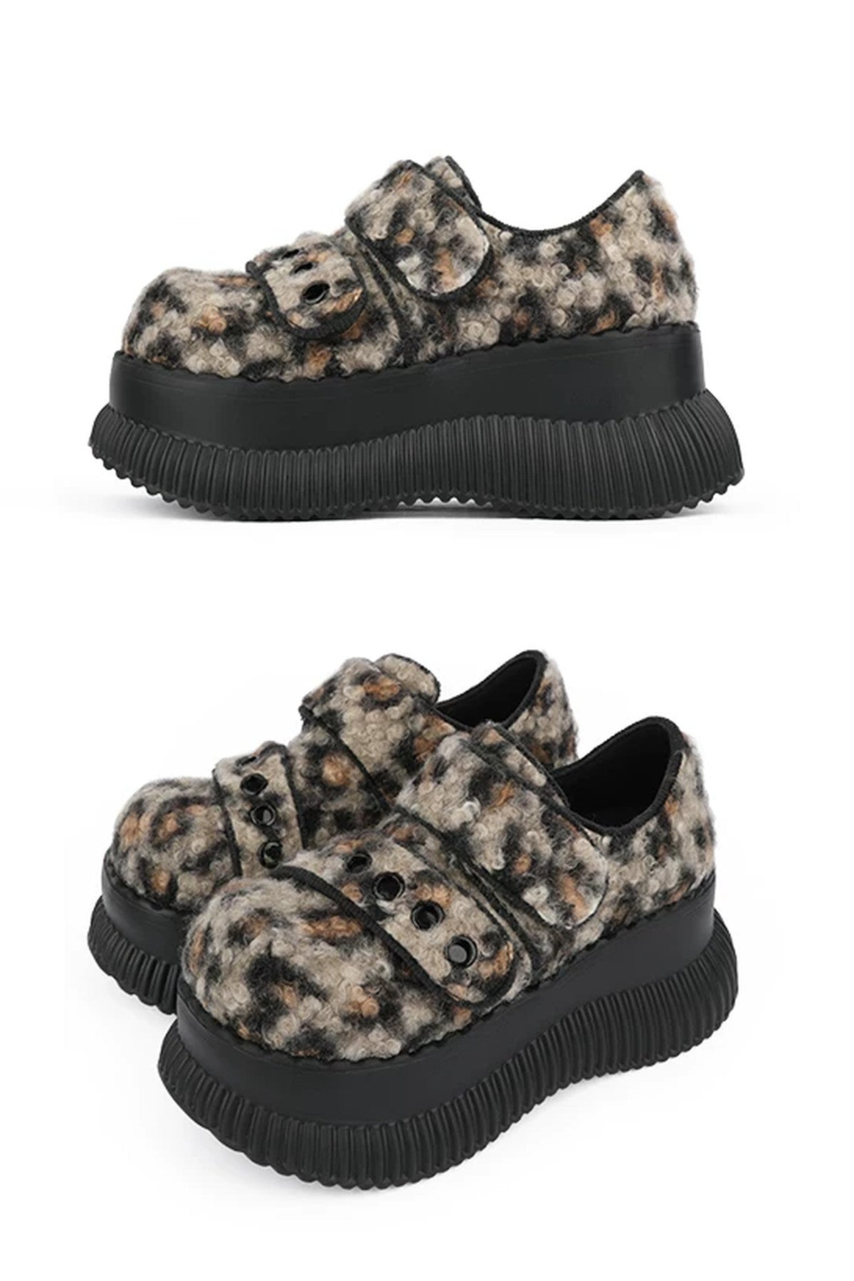 Height-Increasing Leopard Print Platform Shoes