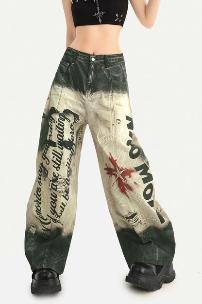 Graffiti Wide-Leg Jeans