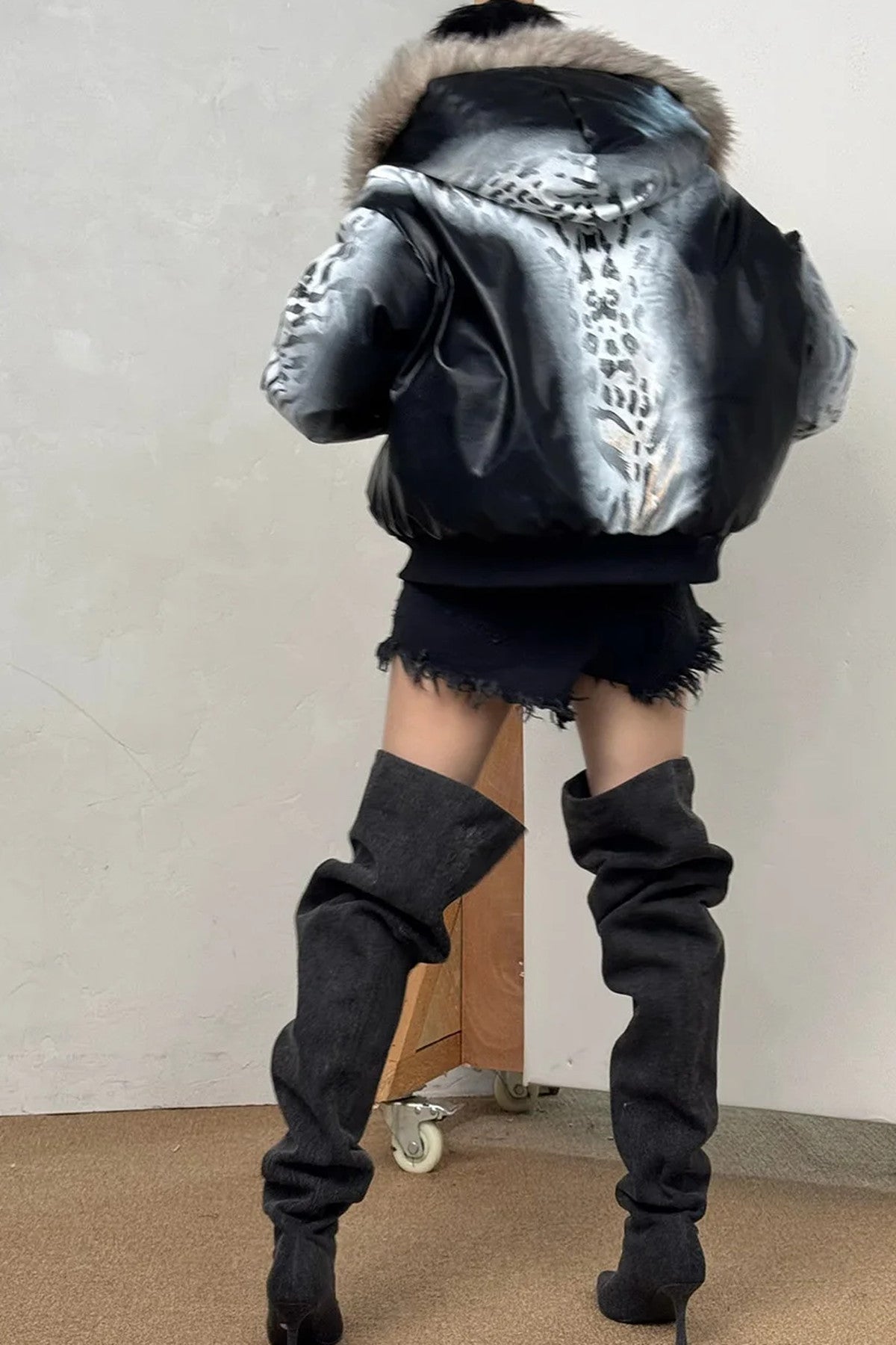 Gradient Cheetah Print Short Jacket